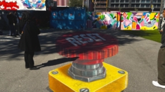 "RESET" (or "Push that Button") by Dutch artist Leon Keer